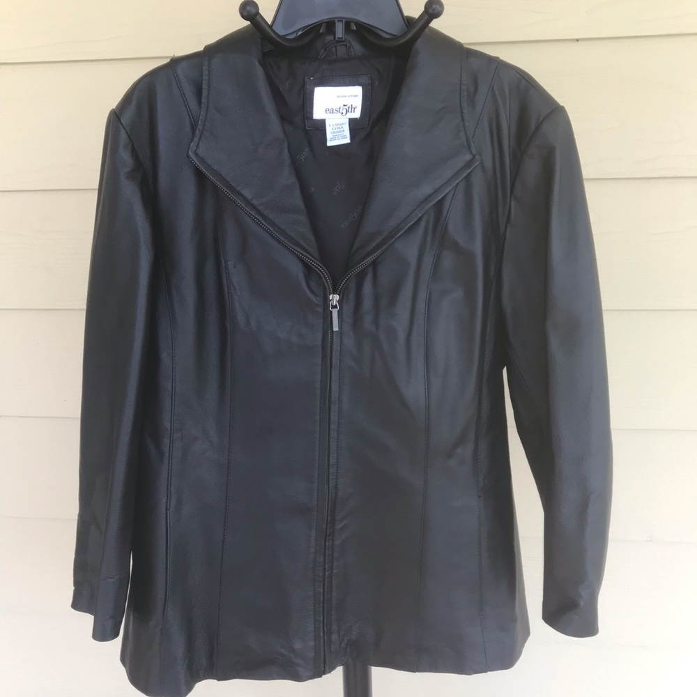 East 5th black genuine leather jacket